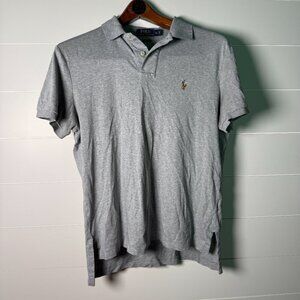 POLO Ralph Lauren Gray Polo Short Sleeve Shirt, Sz Medium, Pima Soft Touch
